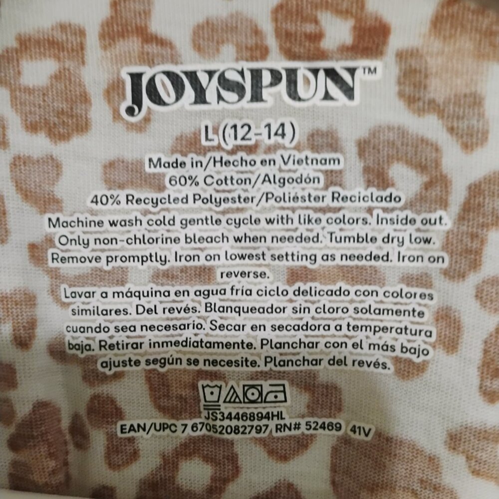 Joyspun Leopard Print Henley Tee Casual Animal Print Top L - Picture 2 of 4